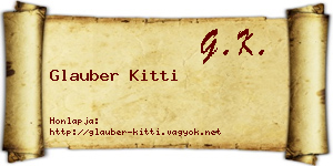 Glauber Kitti névjegykártya